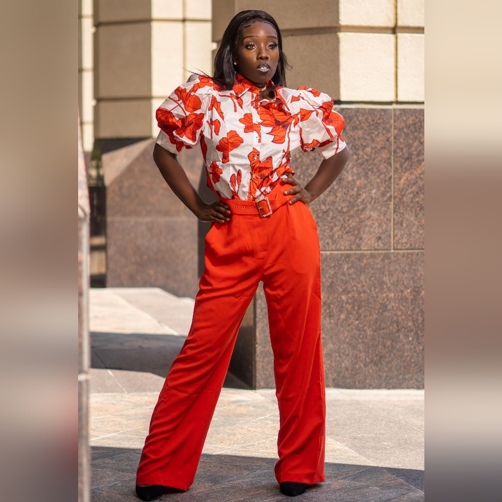 Floral Fetish Pants Suit